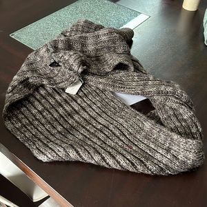 NWT never worn infinity style scarf in brown with gold foil. Boutique purchase.